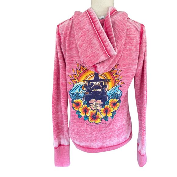 Jeep Hoodie JEDCo Pink Heather Beach Graphic Sweatshirt L - Picture 4 of 11
